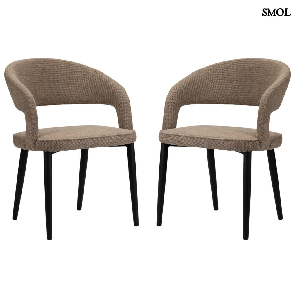 Étkezőszék szett - 2 db, kárpitozott, tűzálló | TUSK BROWN - SMOL