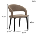 Étkezőszék szett - 2 db, kárpitozott, tűzálló | TUSK BROWN - SMOL