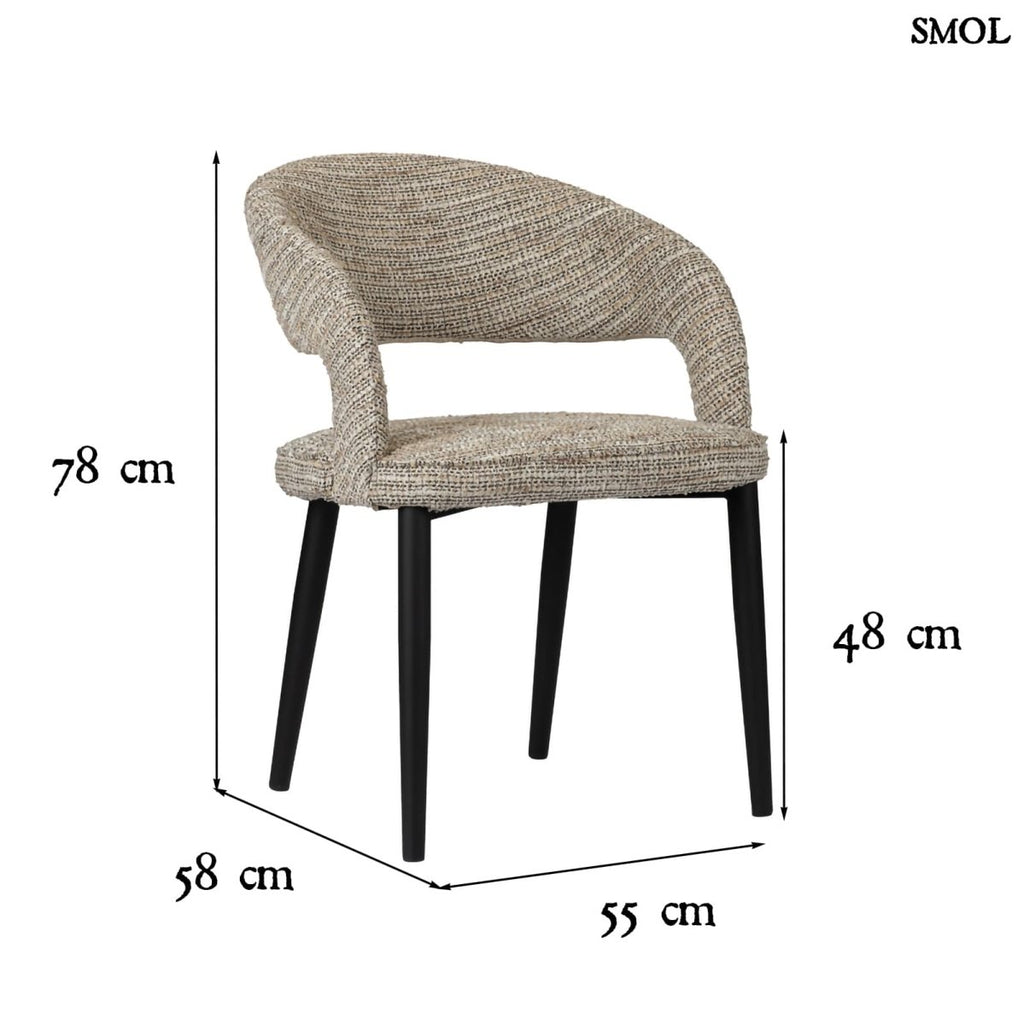 Étkezőszék szett - 2 db, kárpitozott, tűzálló | TUSK COCO - SMOL