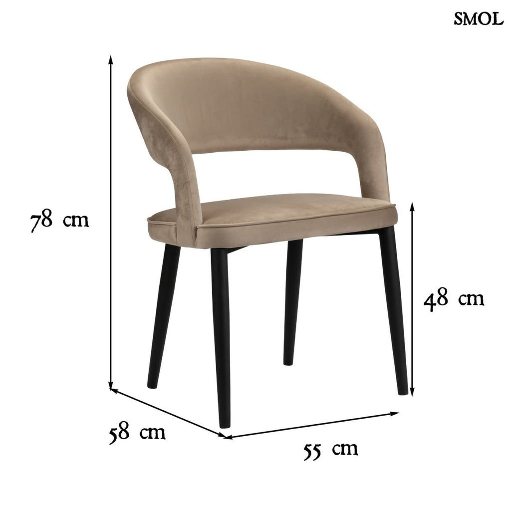 Étkezőszék szett - 2 db, kárpitozott, tűzálló | TUSK SAND WHITE - SMOL