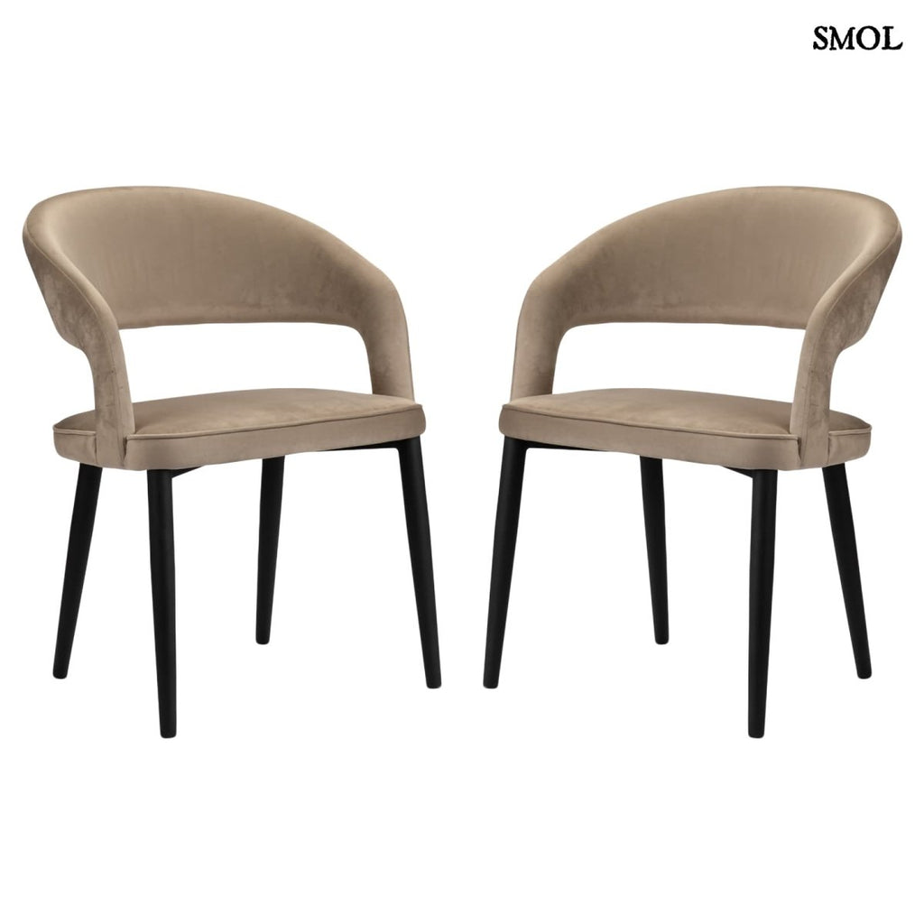 Étkezőszék szett - 2 db, kárpitozott, tűzálló | TUSK SAND WHITE - SMOL