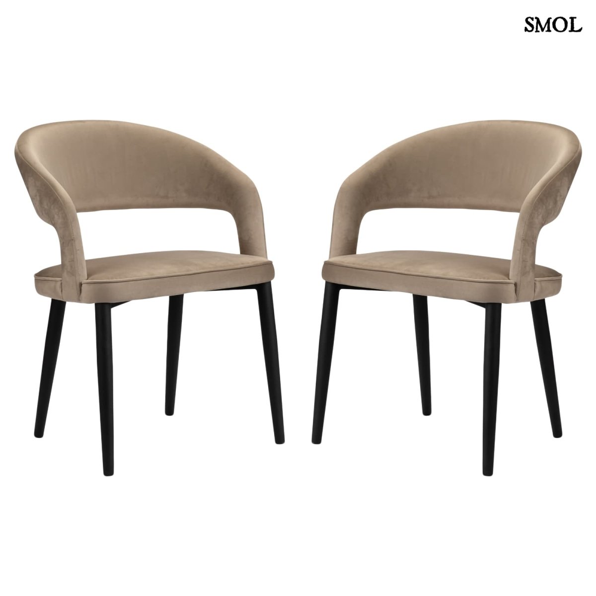 Étkezőszék szett - 2 db, kárpitozott, tűzálló | TUSK SAND WHITE - SMOL