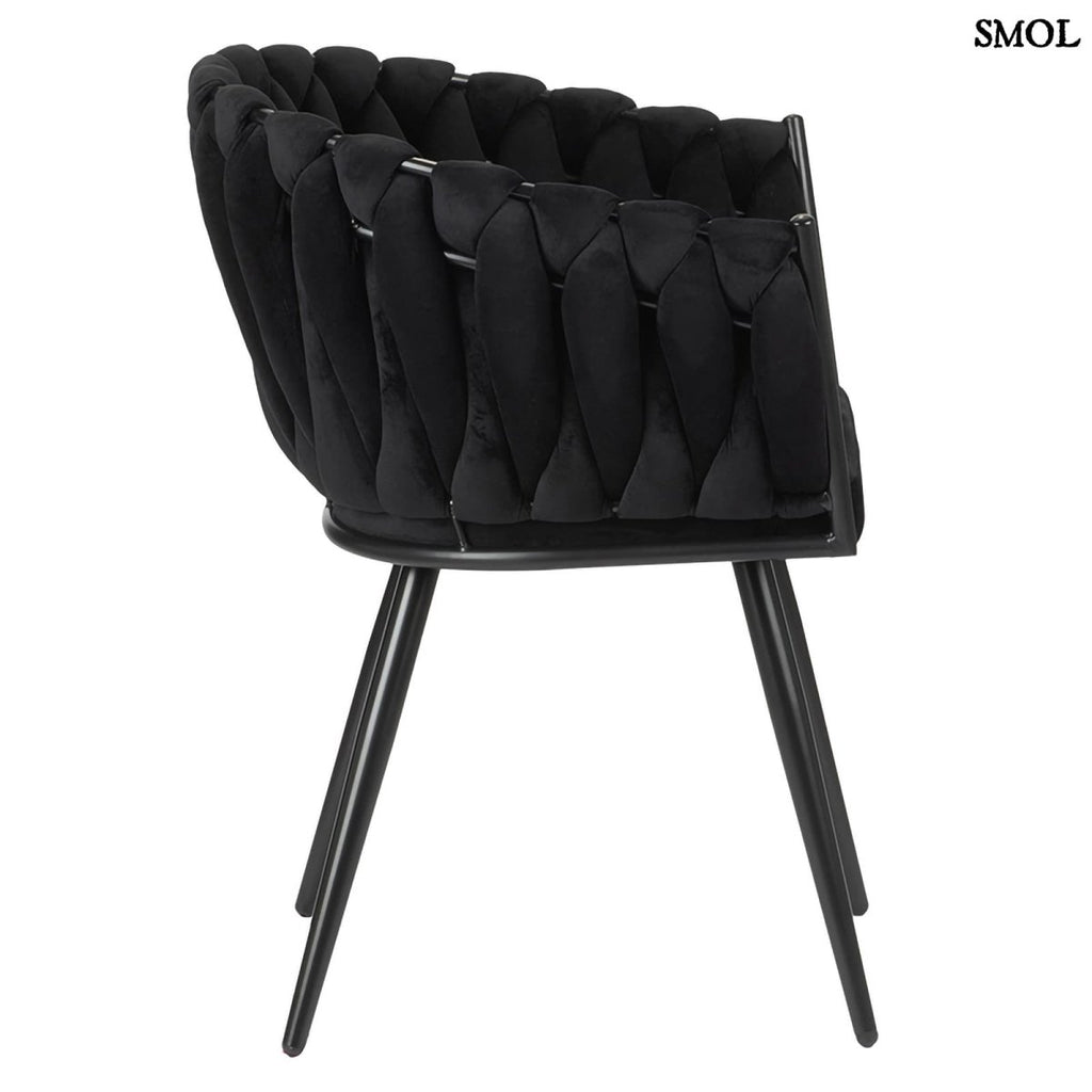 Étkezőszék szett - 2 db, kárpitozott | WAVE BLACK - SMOL