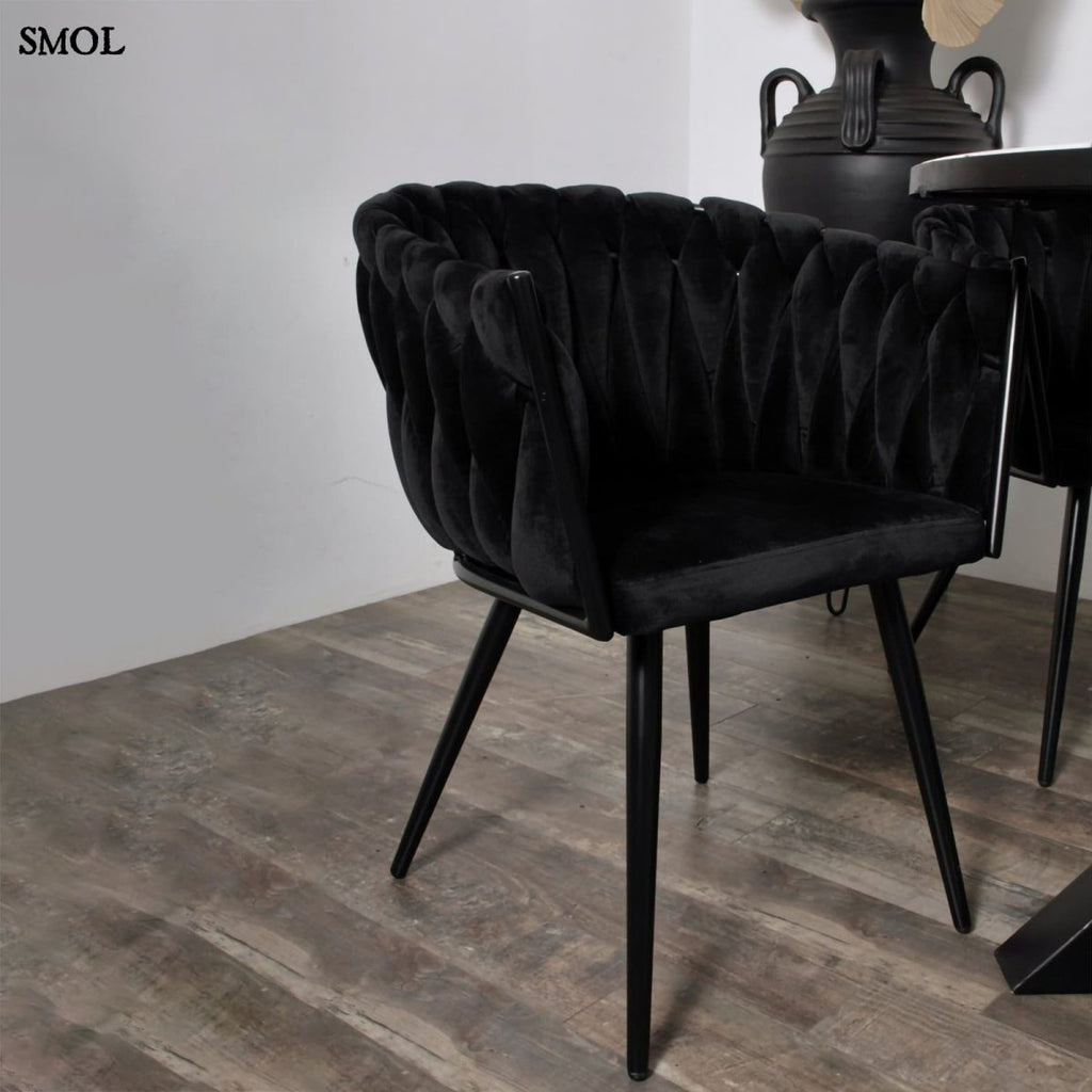 Étkezőszék szett - 2 db, kárpitozott | WAVE BLACK - SMOL