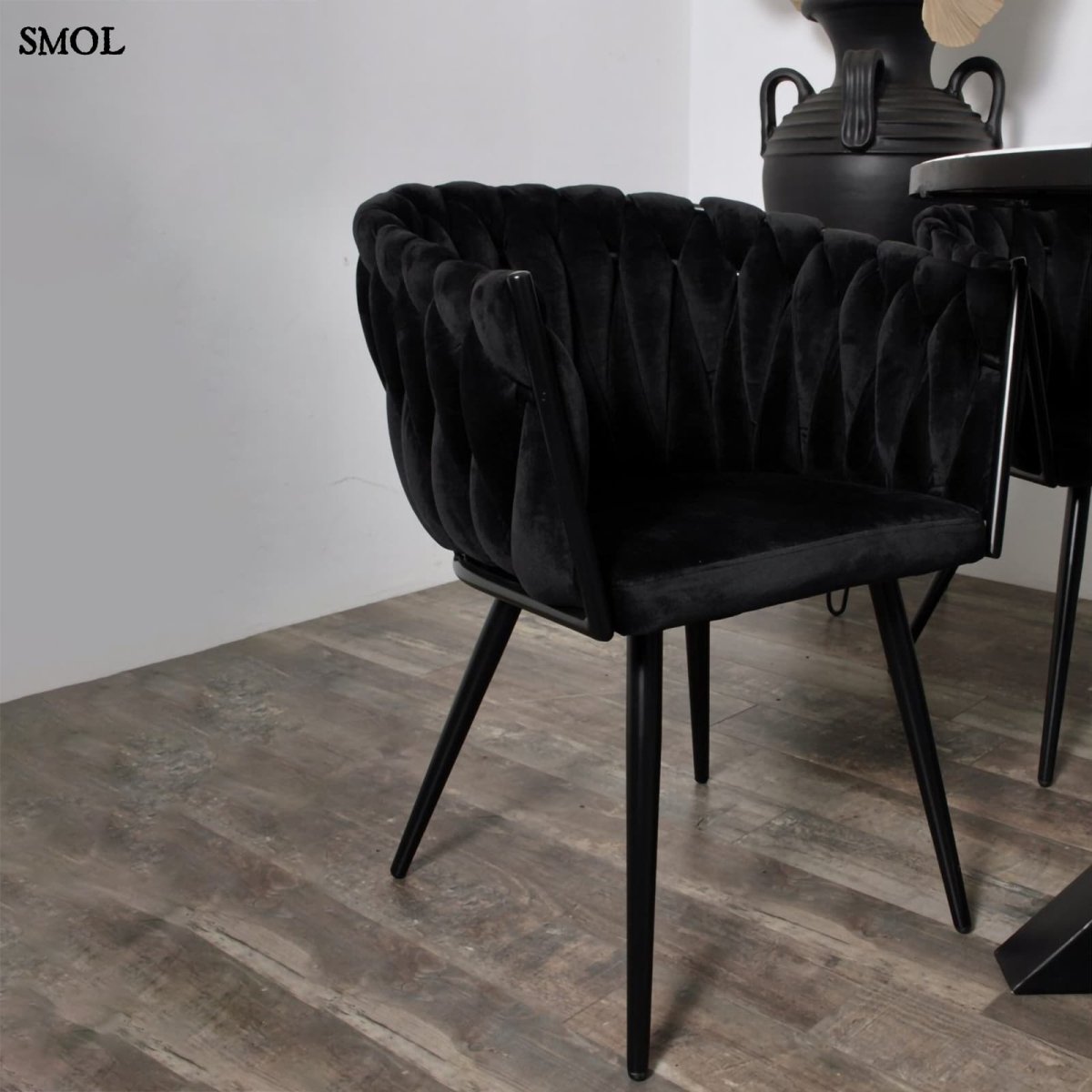 Étkezőszék szett - 2 db, kárpitozott | WAVE BLACK - SMOL