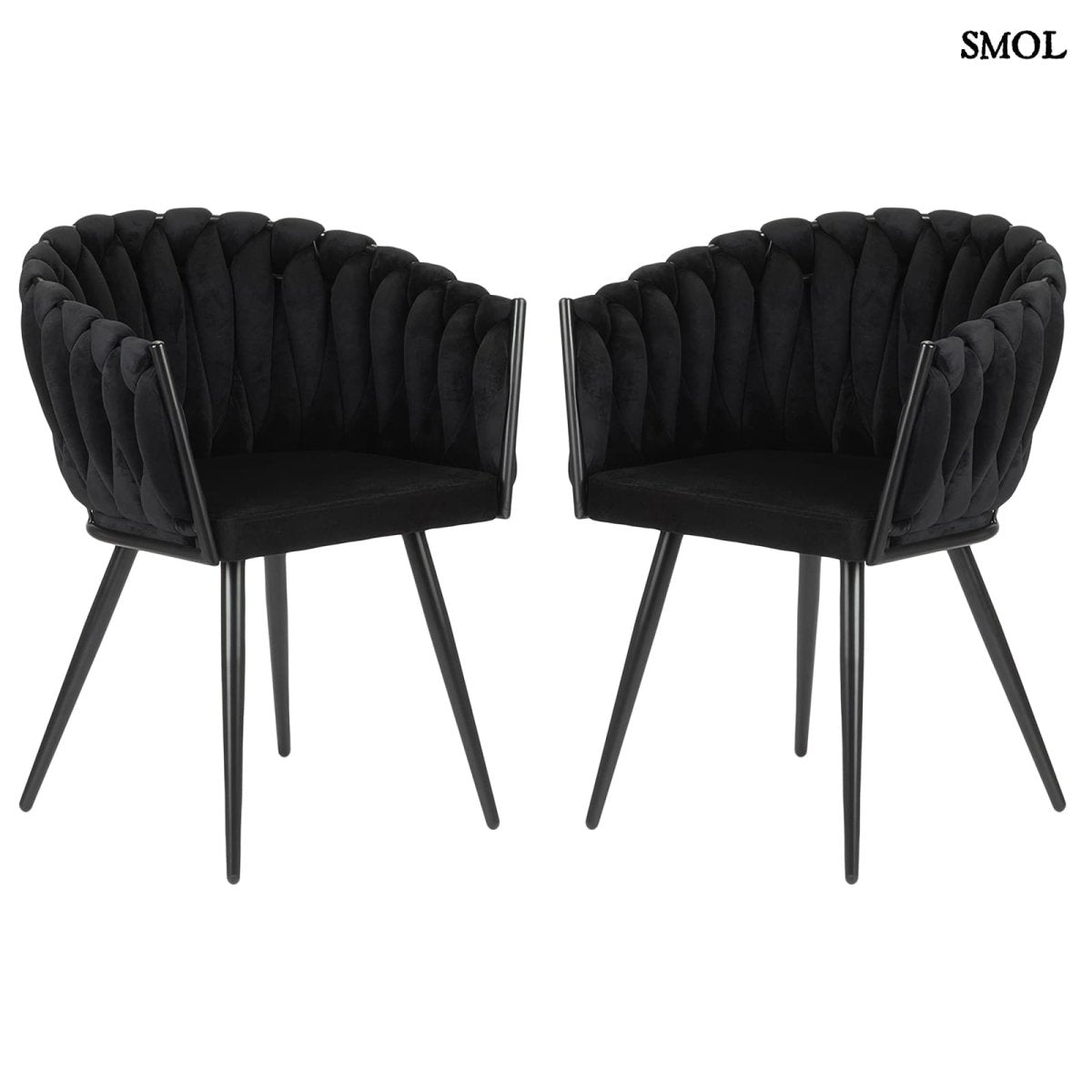 Étkezőszék szett - 2 db, kárpitozott | WAVE BLACK - SMOL