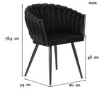 Étkezőszék szett - 2 db, kárpitozott | WAVE BLACK - SMOL
