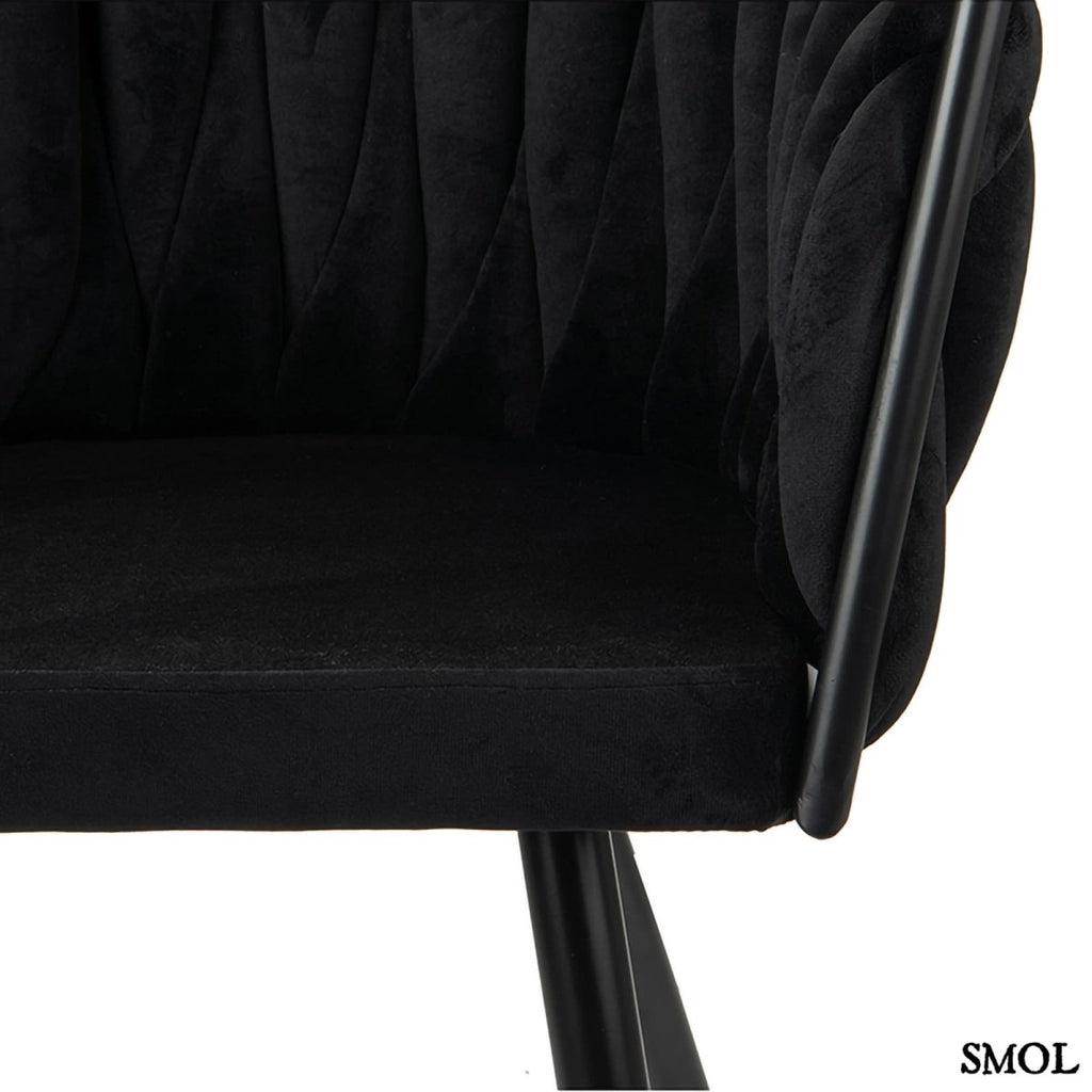 Étkezőszék szett - 2 db, kárpitozott | WAVE BLACK - SMOL