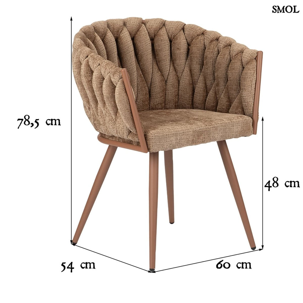 Étkezőszék szett - 2 db, kárpitozott | WAVE CARAMEL - SMOL
