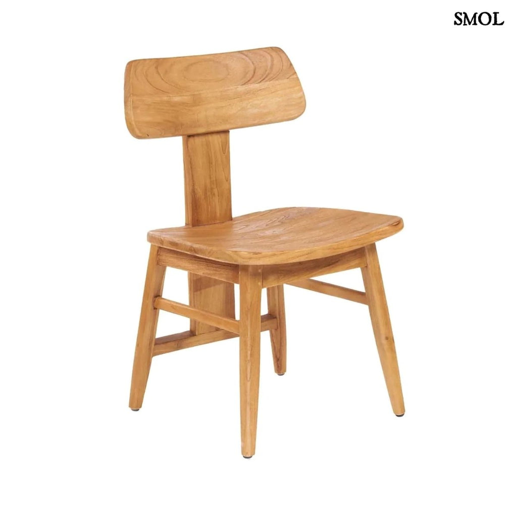 Étkezőszék teakfából – natúr | LOVYA | SMOL - ferdén, fehér háttérrel