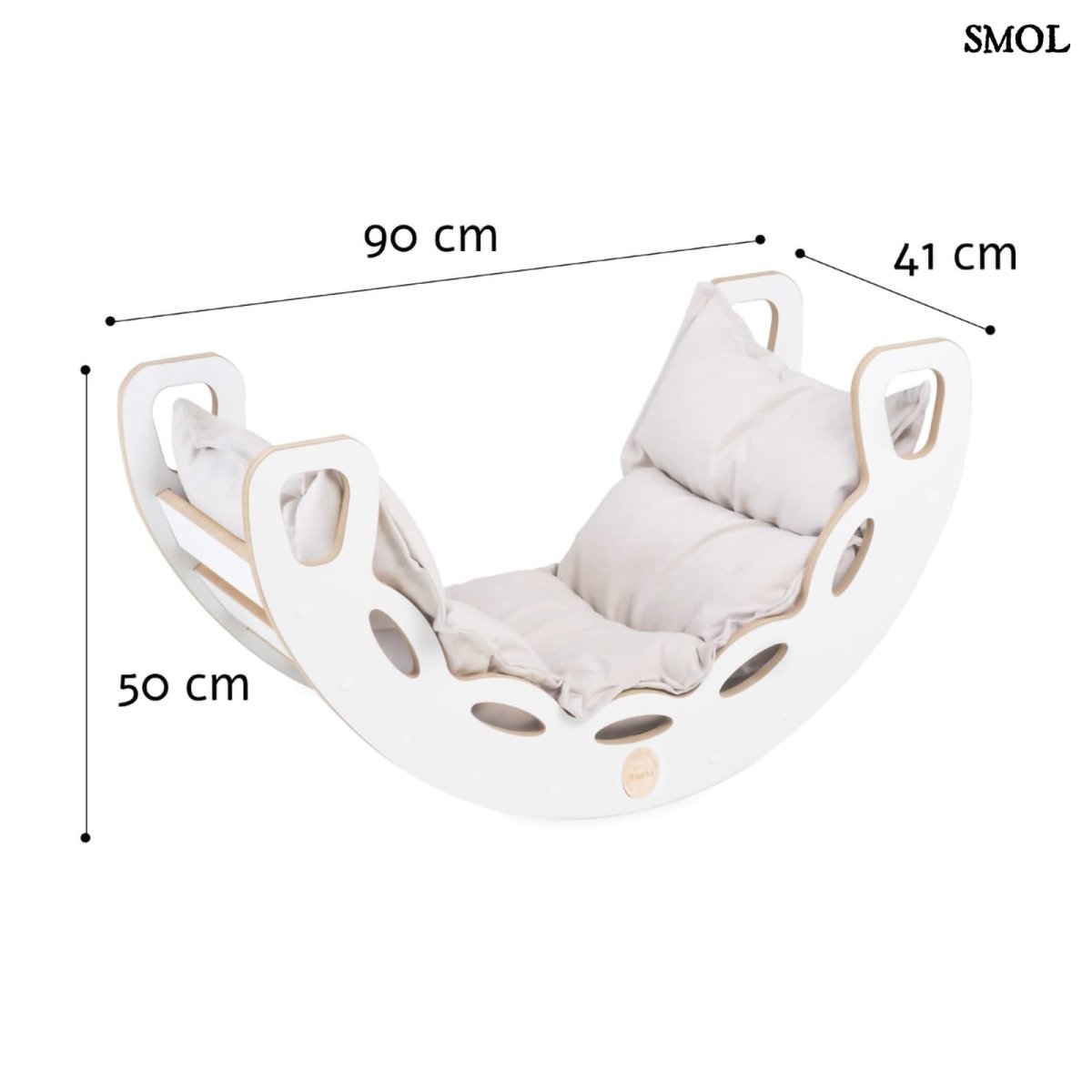Fa Gyerek Hintaszék 4 az 1 - ben – Csúszda, Mászófal, bézs| SMALL ROCKER - SMOL