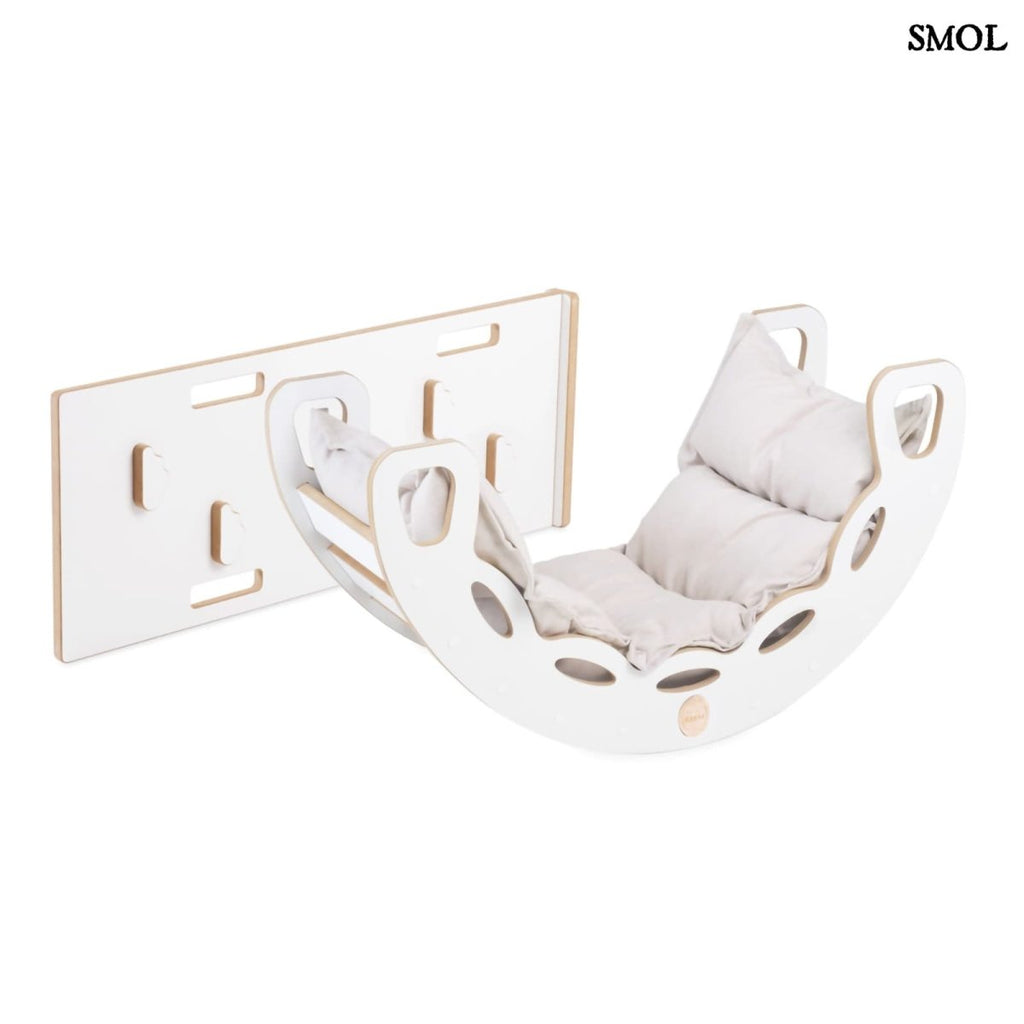 Fa Gyerek Hintaszék 4 az 1 - ben – Csúszda, Mászófal, bézs| SMALL ROCKER - SMOL