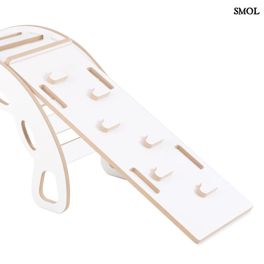 Fa Gyerek Hintaszék 4 az 1 - ben – Csúszda, Mászófal, bézs| SMALL ROCKER - SMOL