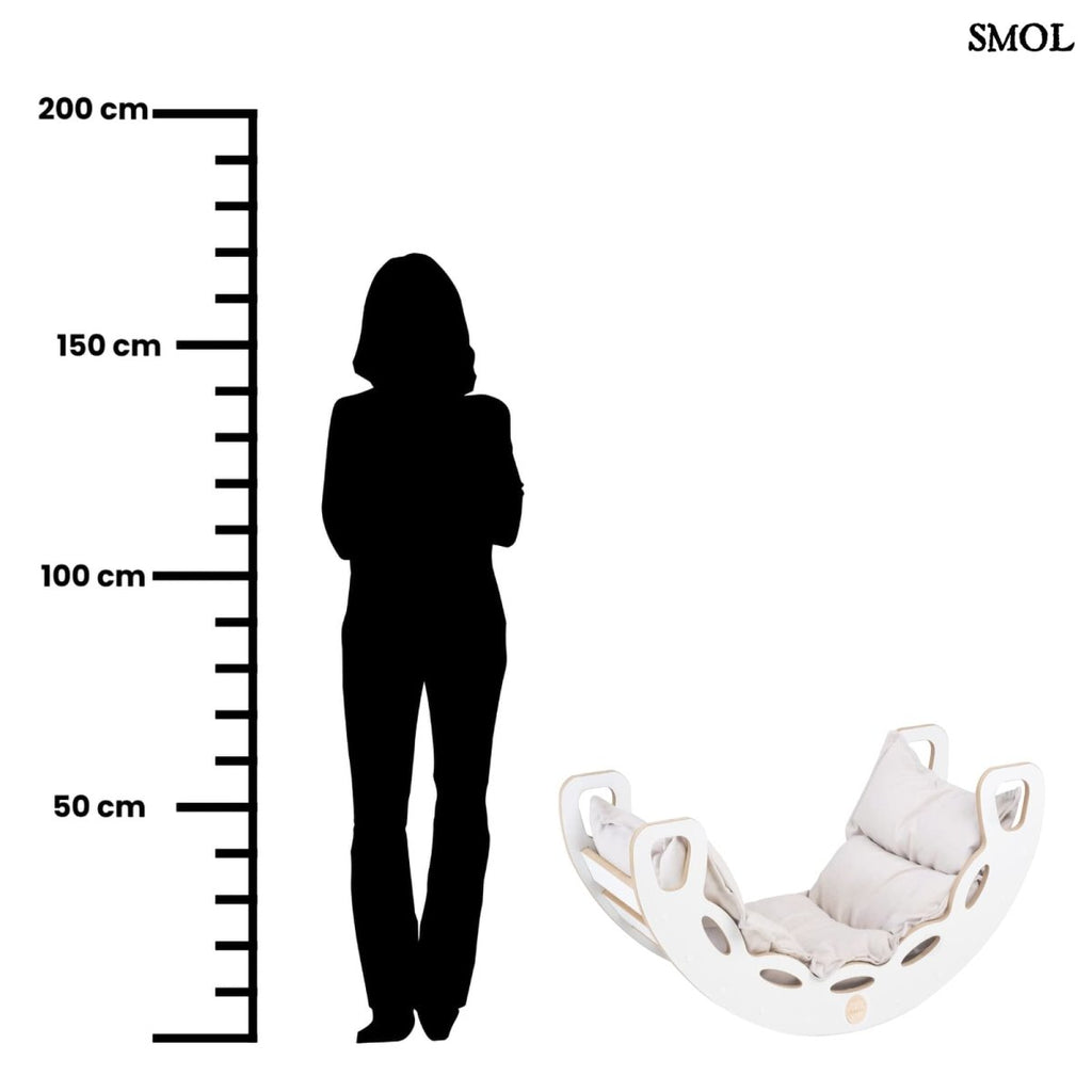 Fa Gyerek Hintaszék 4 az 1 - ben – Csúszda, Mászófal, bézs| SMALL ROCKER - SMOL