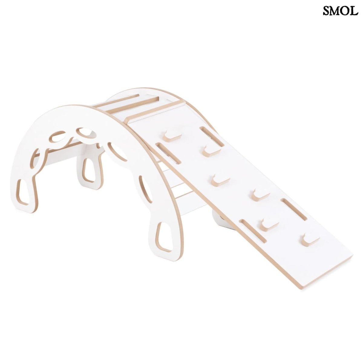 Fa Gyerek Hintaszék 4 az 1 - ben – Csúszda, Mászófal, bézs| SMALL ROCKER - SMOL