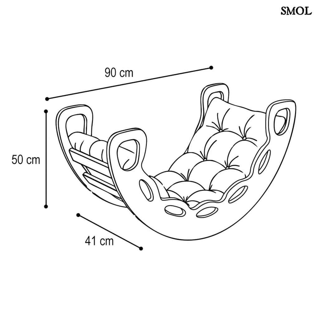 Fa Gyerek Hintaszék 4 az 1 - ben – Csúszda, Mászófal, bézs| SMALL ROCKER - SMOL