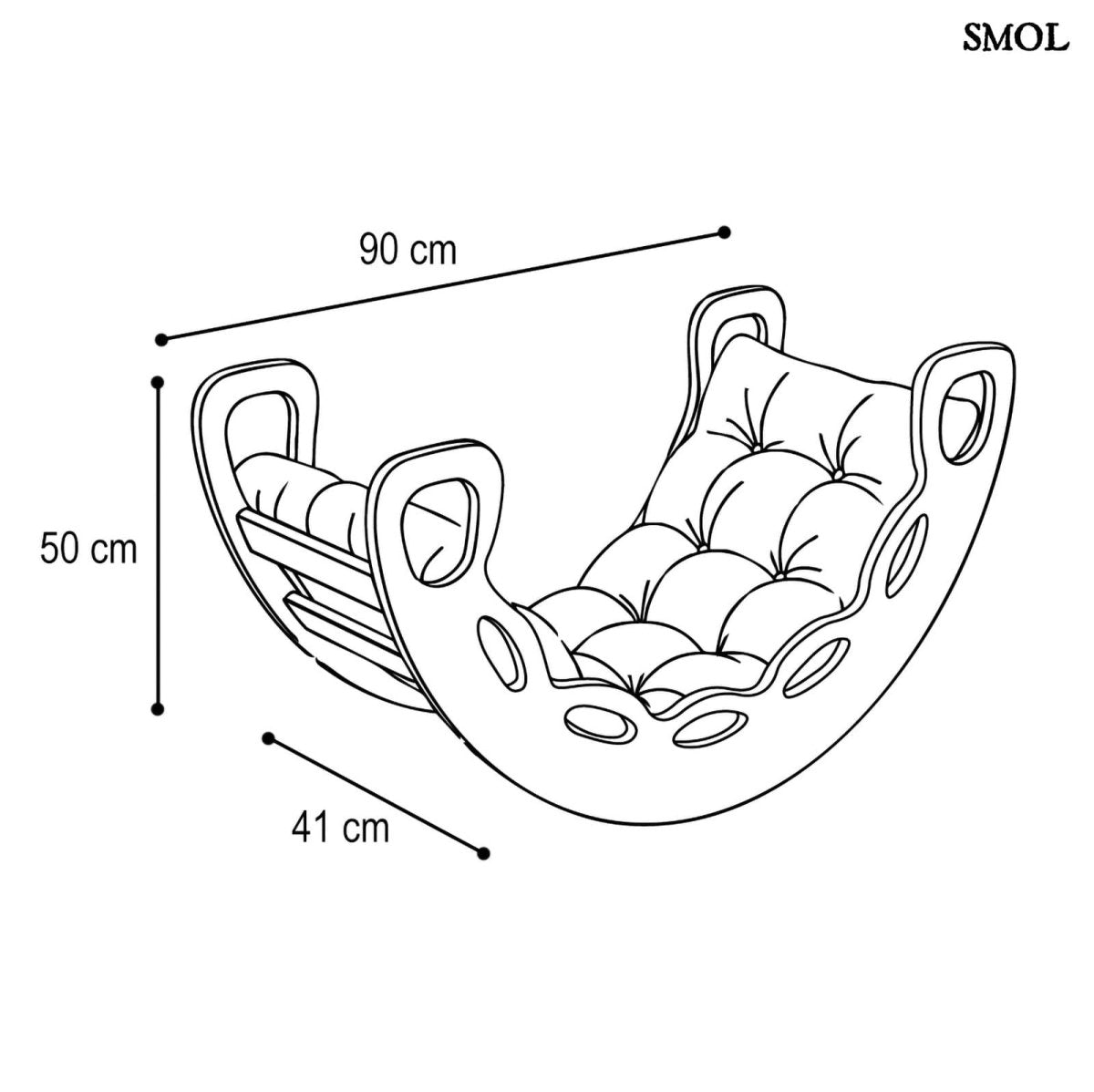 Fa Gyerek Hintaszék 4 az 1 - ben – Csúszda, Mászófal, bézs| SMALL ROCKER - SMOL