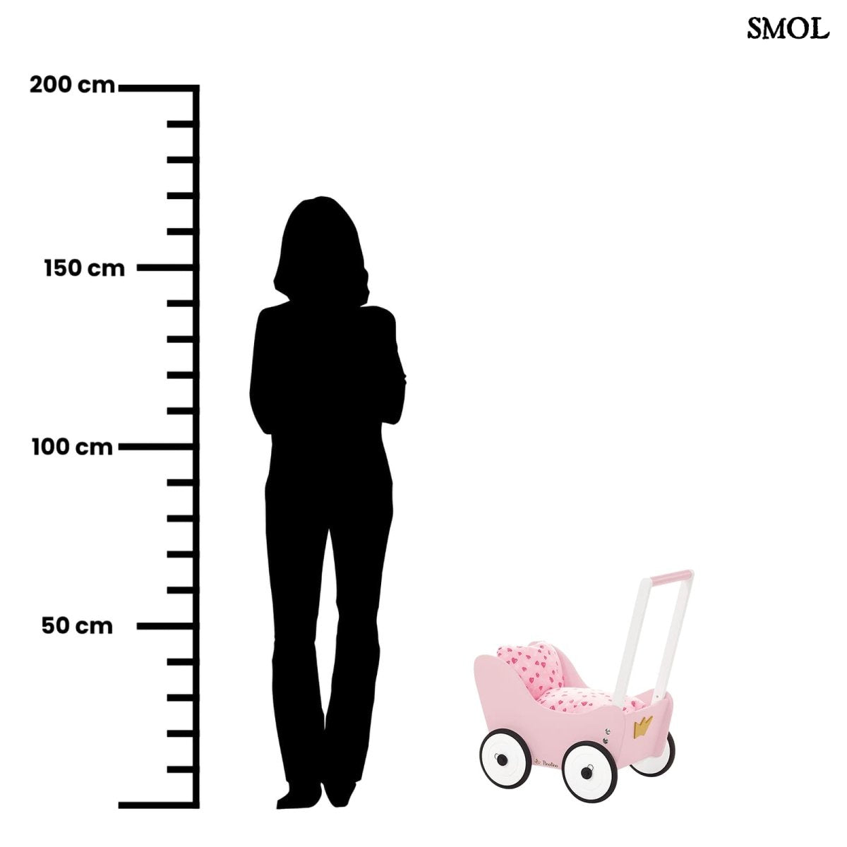 Fa Járássegító Babakocsi, rózsaszín | LEA - SMOL