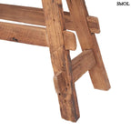 Natúr teakfából készült, rusztikus megjelenésű fa pad lábak nagyítva