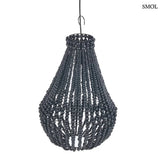 Black wooden beaded chandelier, teardrop shape, M | TEARDROP