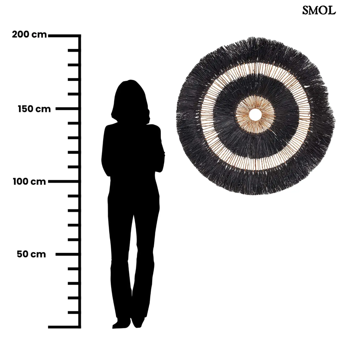 Fali dekor – banánlevél, fekete, kerek | MAUREA | SMOL - méretarányosan