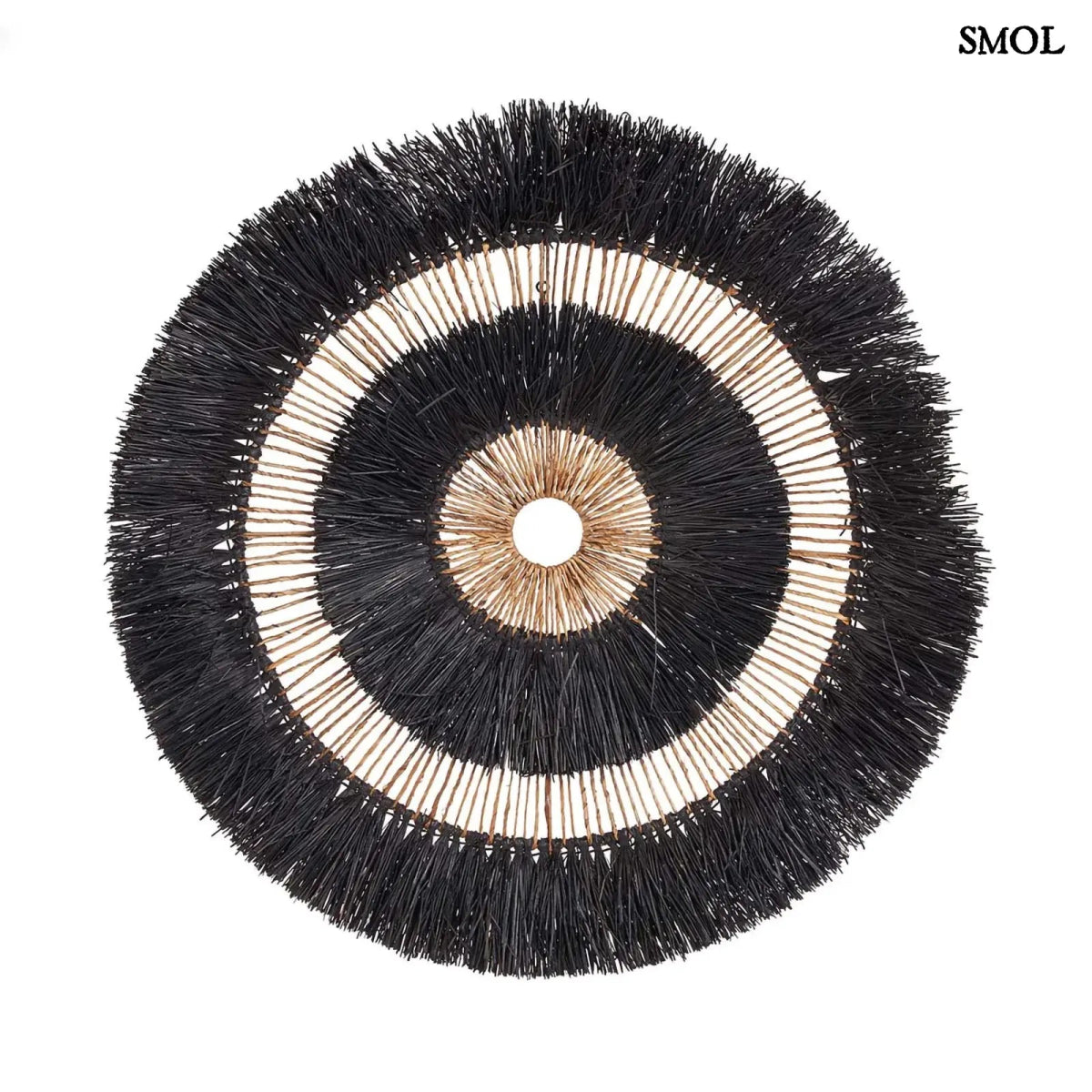 Fali dekor – banánlevél, fekete, kerek | MAUREA | SMOL - fehér háttérrel