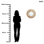 Boho stílusú, természetes fűből készült kör alakú falitükör, méretekkel