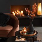 Falitükör - kerek, bőr kerettel, 60,5 cm | MIRROR - smol.hu - tálcaként, vázával és gyertyatartóval