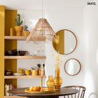 Falitükör - kerek, bőr kerettel, 60,5 cm | MIRROR - smol.hu - két méretben, étkező falán