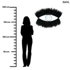 Falitükör fekete fűből, ovális formában, természetes anyagból készült,  méretarányosan