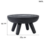 Fekete Kisasztal Suarfából, 78,5 cm| LOSTEN - SMOL