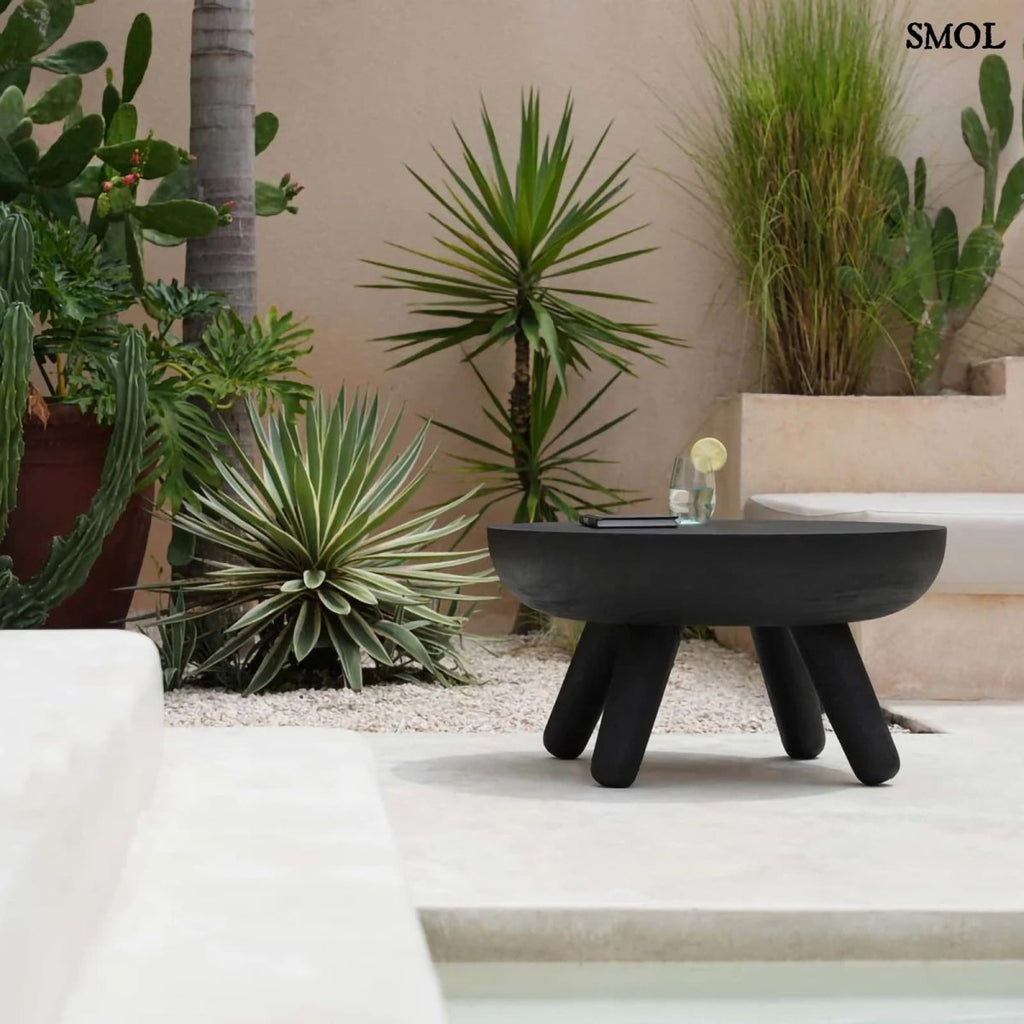 Fekete Kisasztal Suarfából, 78,5 cm| LOSTEN - SMOL