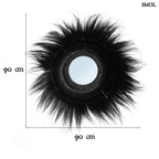 Fekete Tengerifű Falitükör - 90 cm | SUNKEN FOREST - SMOL