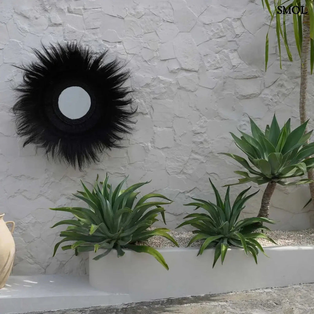 Fekete Tengerifű Falitükör - 90 cm | SUNKEN FOREST - SMOL