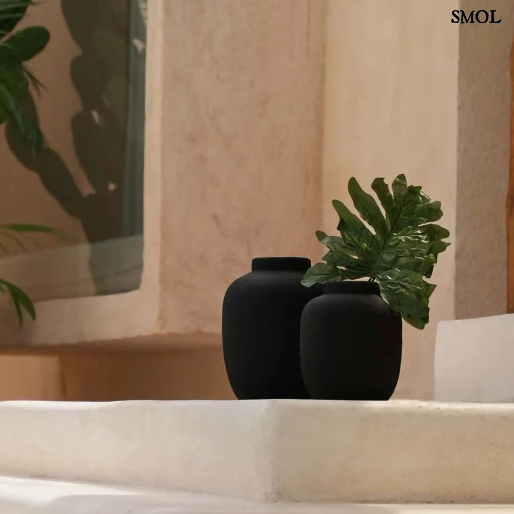 Fekete Terrakotta Váza, 22 cm | PEAKY - SMOL