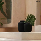 Fekete Terrakotta Váza, 22 cm | PEAKY - SMOL