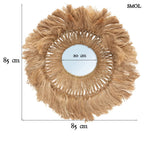 Fonott boho falitükör – L | ABACA SOLOMON - SMOL