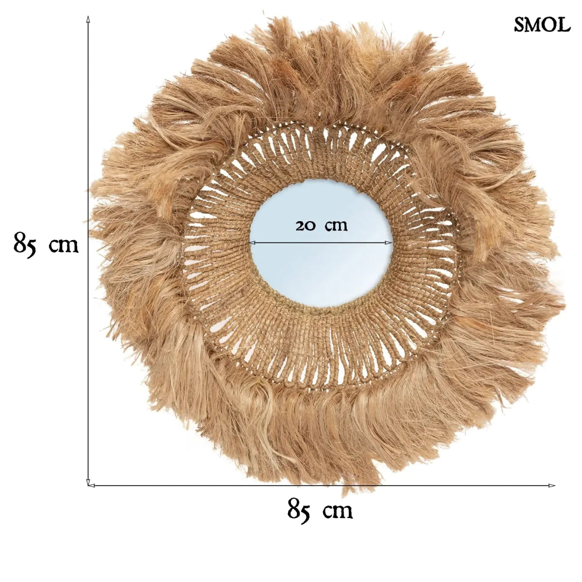 Fonott boho falitükör – L | ABACA SOLOMON - SMOL