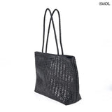 Braided leather shoulder bag – giant duffel bag, black | EXECU
