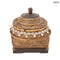 Wicker storage box - Bamboo jewelry box with shells | TREASURE