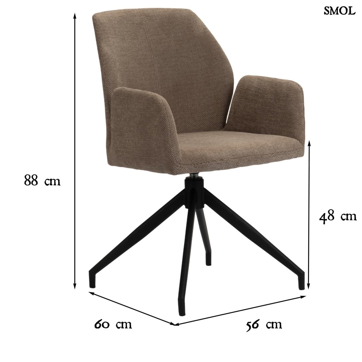 Forgószék – modern, barna kárpittal | STORM BROWN - SMOL