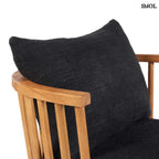 Fotel - fekete, bel - és kültéri, fa, 70 cm | MALAWI - SMOL