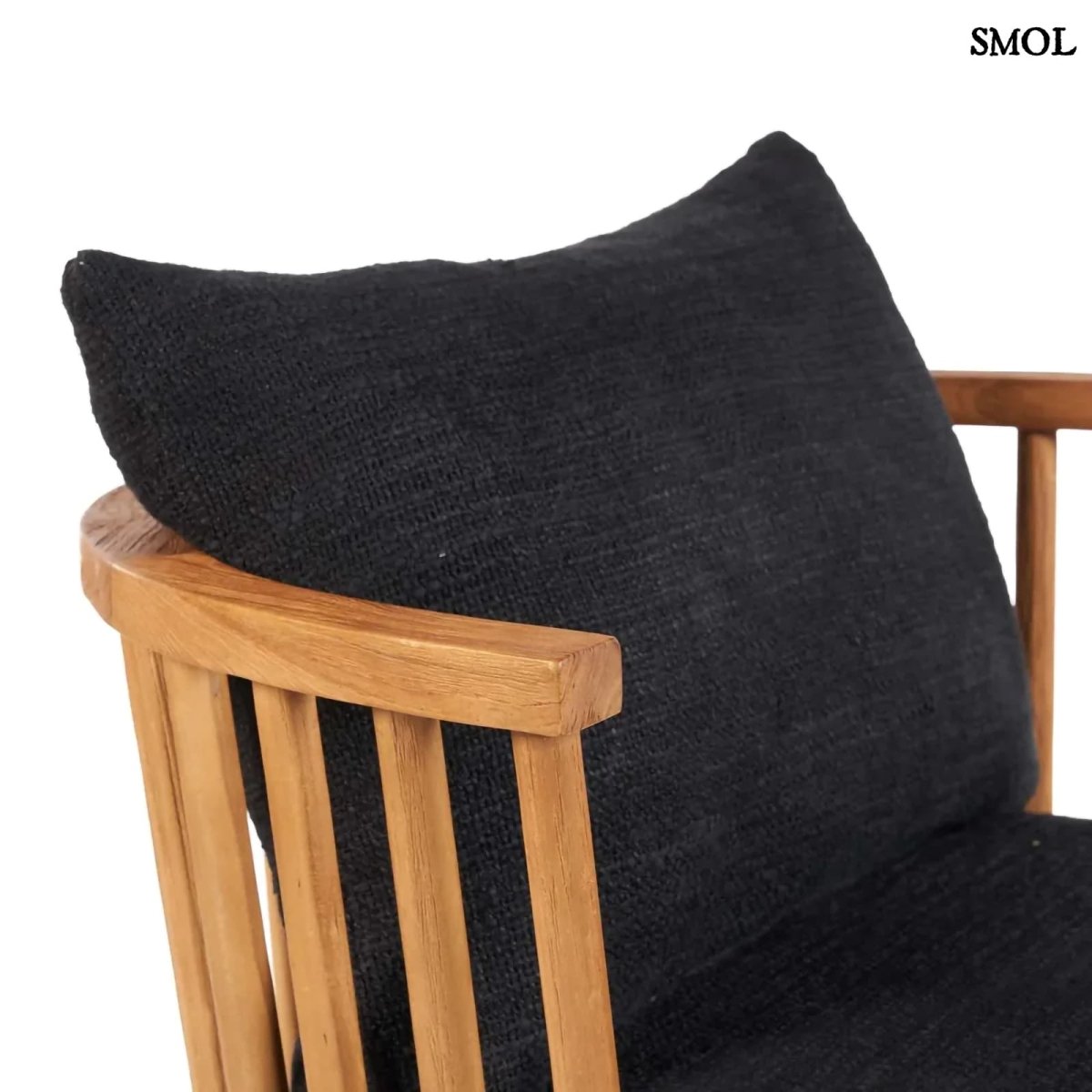 Fotel - fekete, bel - és kültéri, fa, 70 cm | MALAWI - SMOL