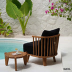 Fotel - fekete, bel - és kültéri, fa, 70 cm | MALAWI - SMOL