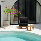 Fotel - fekete, bel - és kültéri, fa, 70 cm | MALAWI - SMOL