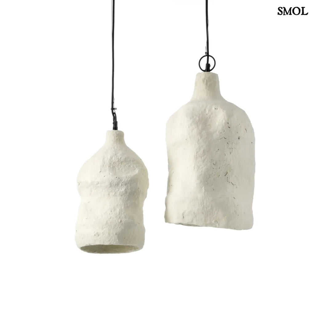 Hängelampe - Pappmaché, weiß, L | MOLOKO