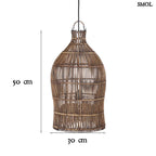 Bambusz függőlámpaernyő sötét diószínben méretekkel