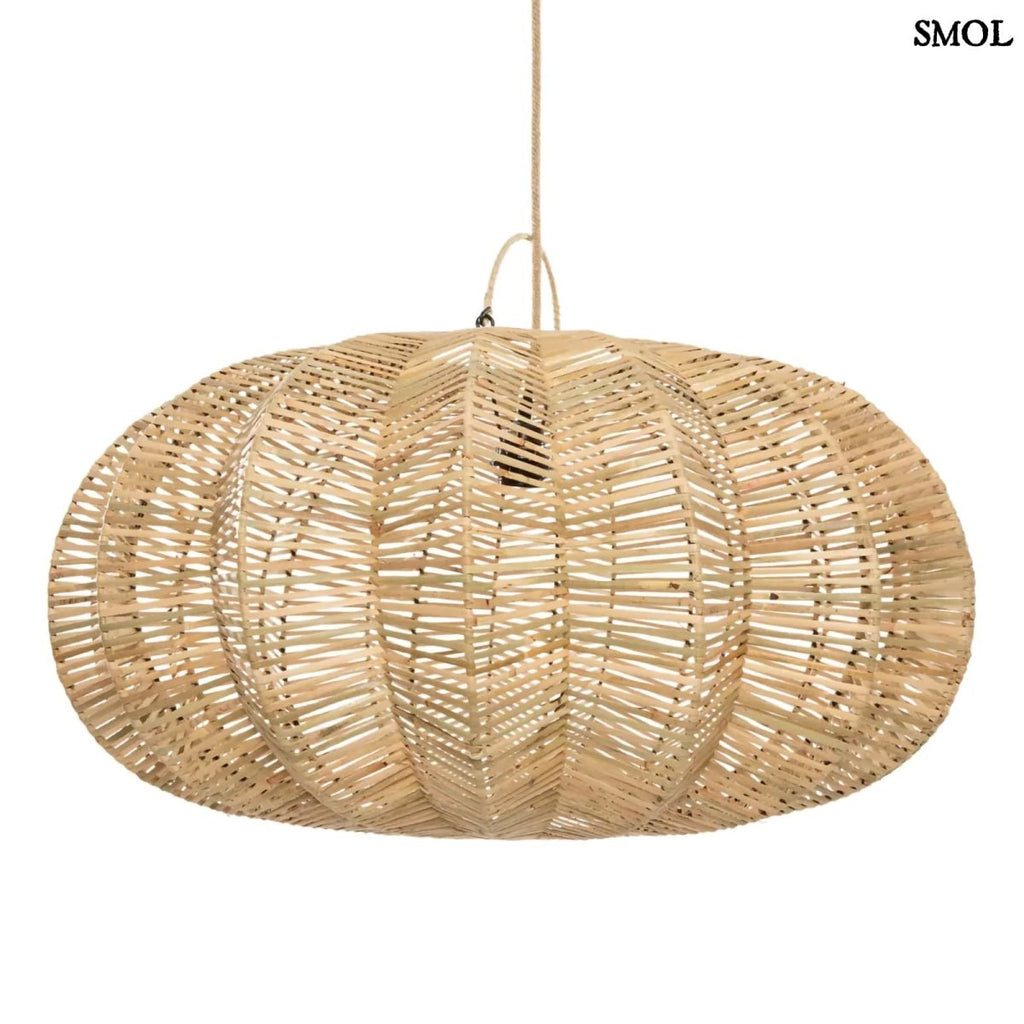 Függőlámpaernyő - nagyméretű, natúr, rattan, 65 cm | CERISE - SMOL