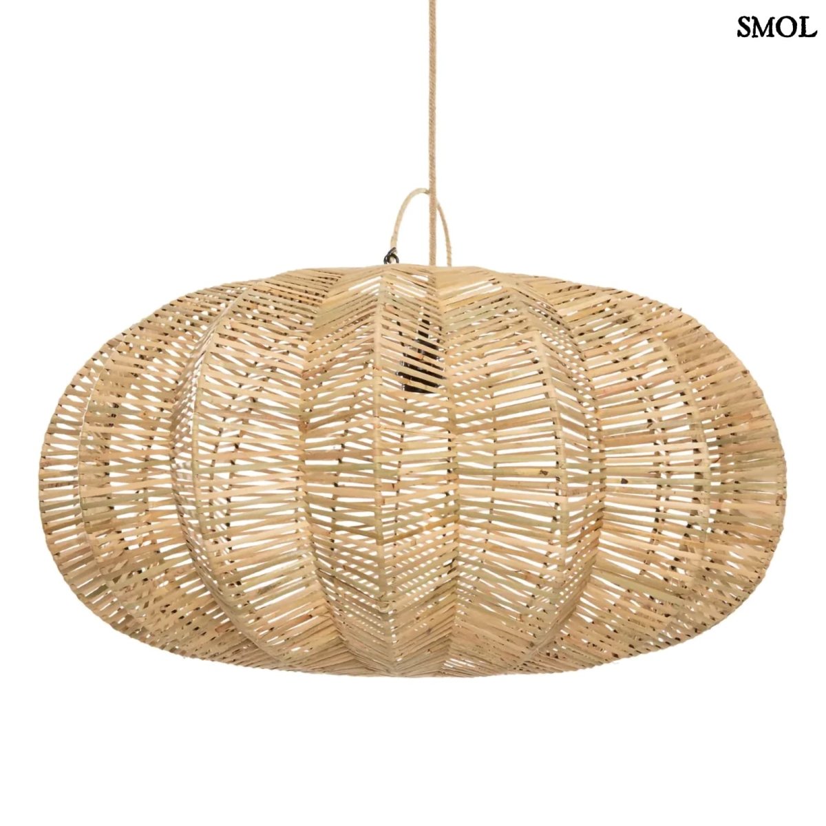 Függőlámpaernyő - nagyméretű, natúr, rattan, 65 cm | CERISE - SMOL