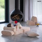 BROWN SUGAR, ággyá alakítható gyerekfotel, 65x60x25 - smol.hu - ággyá alakítva, nappaliban